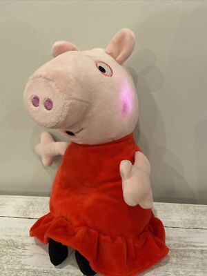 Peppa Pig ~Whistle n Oink~Plush Figure 10'' Light Up Cheeks ! Pink with Sound