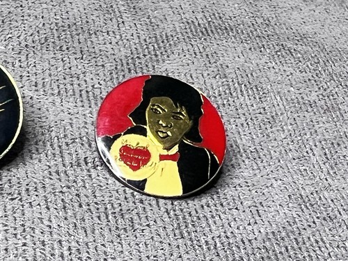 Michael Jackson Emaille Anstecknadel Hut Pin Lot Konvolut 1" schwarz rot 80er Vintage - Bild 3 von 5