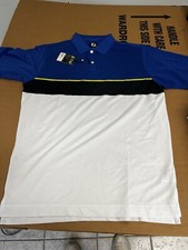 NWT MEN'S FOOTJOY POLO, SIZE: L, COLOR: BLUE/WHITE M30 
