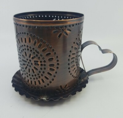 Irvins Handcrafted Tinware Company Decorative Candle Holder Pennsylvania 5''