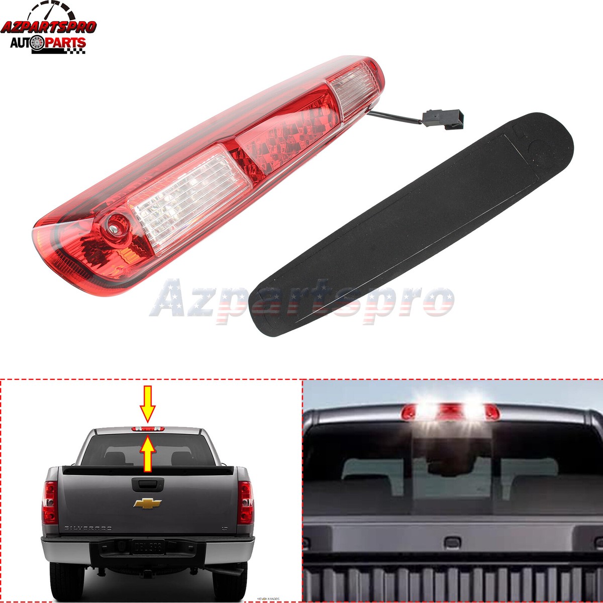 3Rd Third Brake Light Cargo Lamp High Mount Stop Light Fit For Chevy Silverado GMC Sierra 1500 2500 3500 HD 2007-2013, Replaces# 25890530 : Buy Online At Best Price In KSA - Souq Is Now - Foto 2