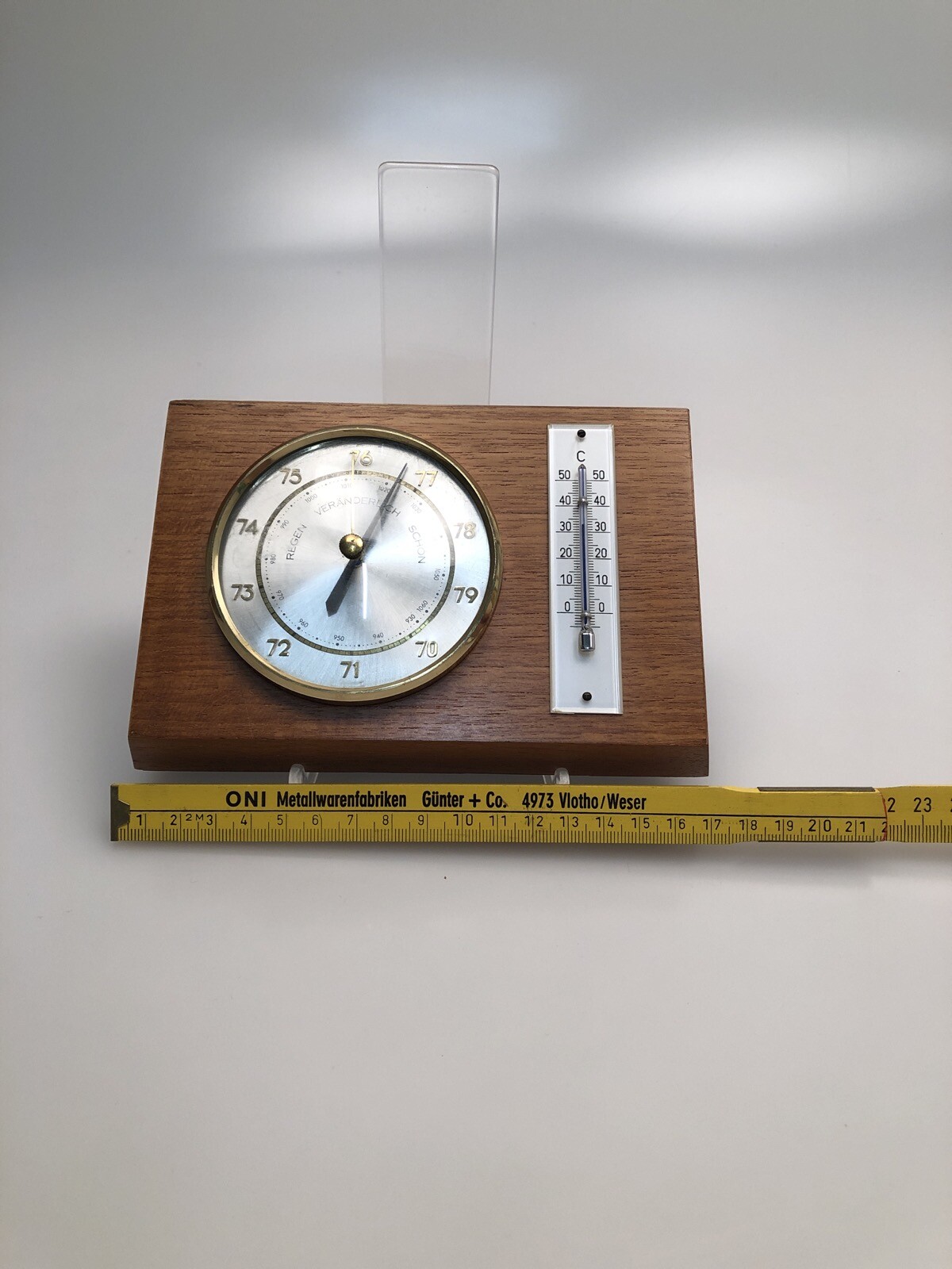 Hygrometer Meteorologe Messstation Eiche Design Thermometer Wetter