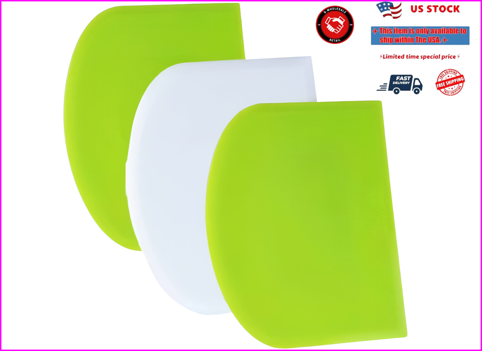 Dough Cutter & Versatile Scrapers Bowl Scraper, Best Bench scraper-Spatula 3 PCs