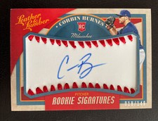2019 MLB PANINI LEATHER AND LUMBER CORBIN BURNES ROOKIE SIGNATURES /149 BREWERS