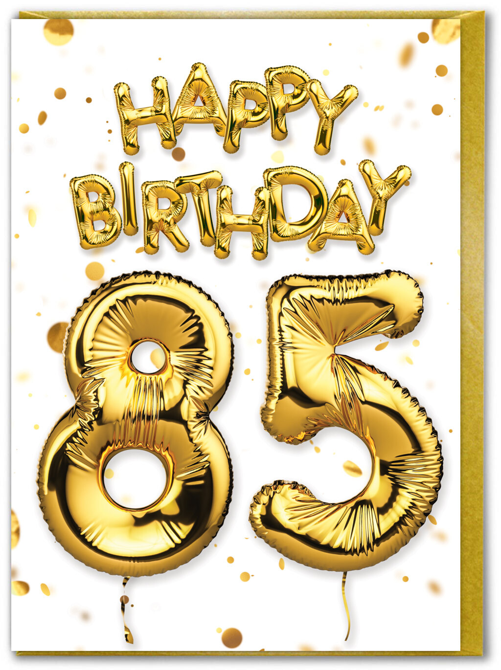 Brainbox Candy 85th Birthday Age Card Gold Foil Helium Eighty Fifth Balloon