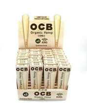 😎OCB UNBLEACHED CONES✨KING SIZE✨(32CT)🔥3 PACKS EACH