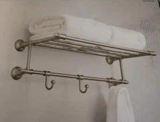 Delta 24 in. Towel Shelf with 3-Towel Hooks in Chrome HEXTN32-BN