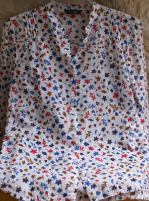 MARC O' POLO Bluse weiß rot blau Blumen organic cotton Gr.34 /XS NEU OVP 79,90  
