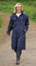 Ladies Long Length Waterproof Riding,Hunting Jacket With Cape Highgrove 10-20