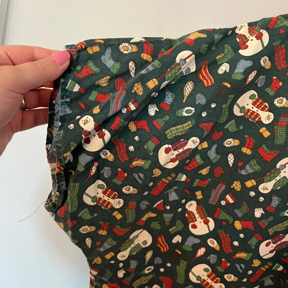 Handmade Winter Snowman Scrub Top Women's Plus Size 2X Stockings Christmas - Image 2 of 4