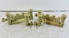 Fisher Price Little People LIL KINGDOM Castillo Piedra Bronceada Cerca Postes de Pared 4 Piezas
