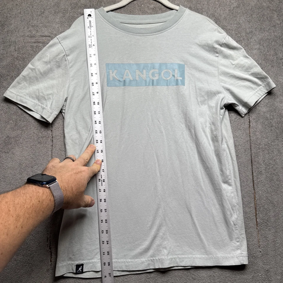Camiseta Kangol Para Hombre Gris Logotipo de Caja Gráfico Pequeña Retro Ropa de Calle Camiseta Informal Foto 4 de 4