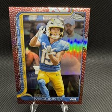 2025 Topps Chrome Ladd McConkey Football Leather Refractor LA Chargers E760