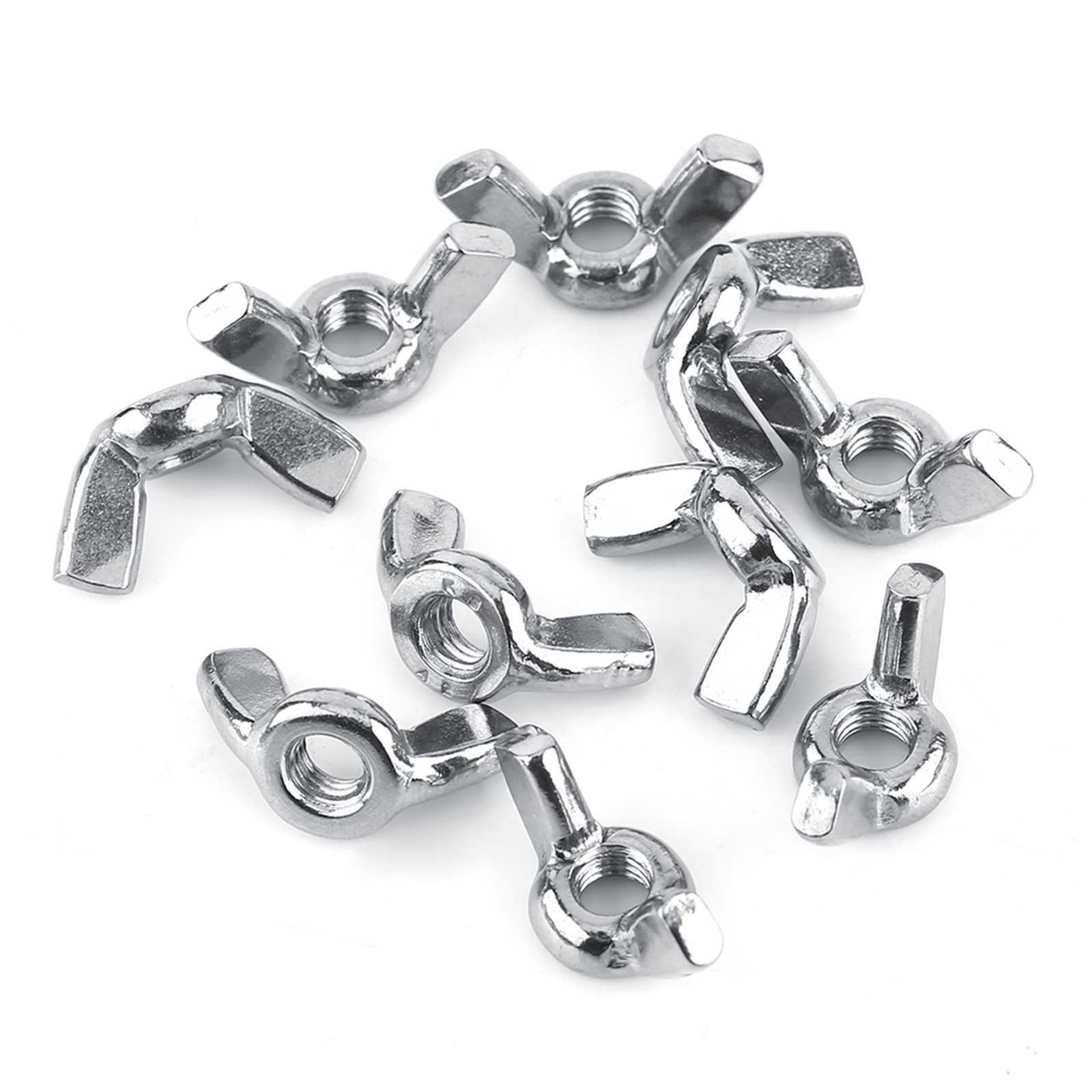 10pcs Stainless Steel Wing Nut Fastener For Maintenance Workers M3-M8☜