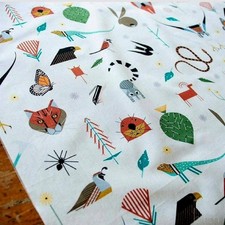 Charley Harper  Canyon County  Canyon Critters Fabric  1yd  BTY  Natural  Organic 