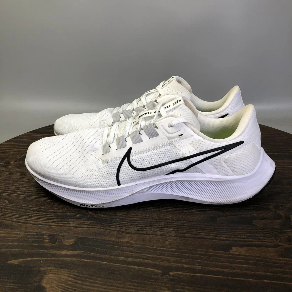 Nike Air Zoom Pegasus 38 Shoes Mens Size 11.5 White Black Running CW7356-100 - Image 2 of 4