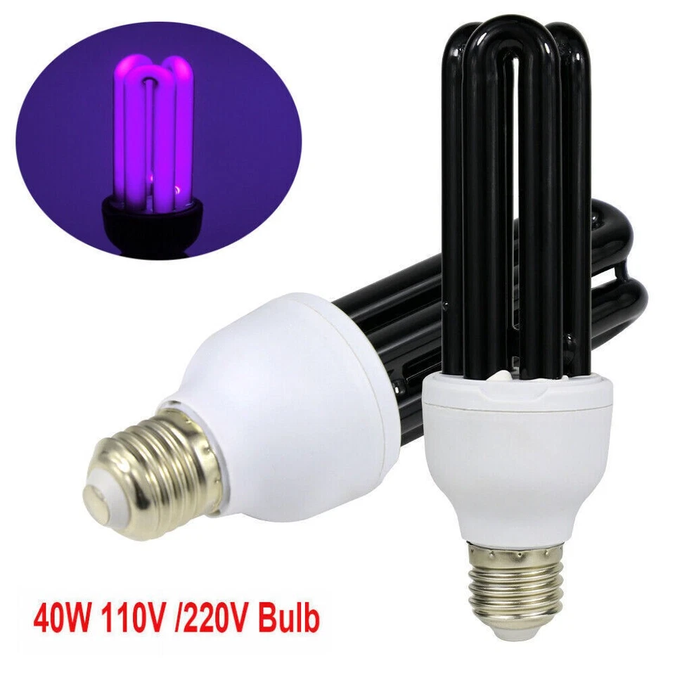 40W 110V Blacklight Low Energy 365nm UV Light Bulb Screw Ultraviolet Lamp NEW - Image 3 of 4