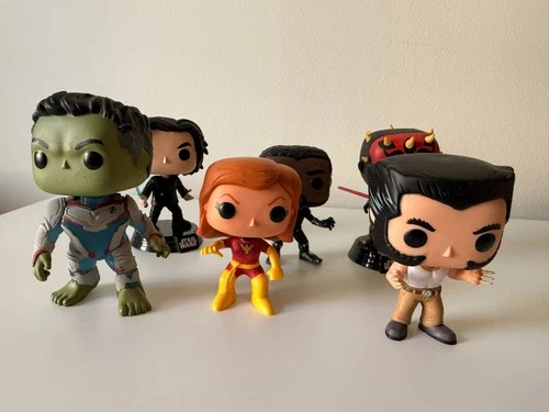 Lot of 6 Funko POP! Bobble Head Marvel Disney DC Star Wars Used