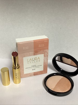 Laura Geller Baked Original Highlighter Duo 8g & Jelly Lip Balm Set Neu