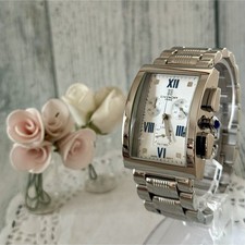 Givenchy Square Silver Chrono Watch, Used, Battery OK
