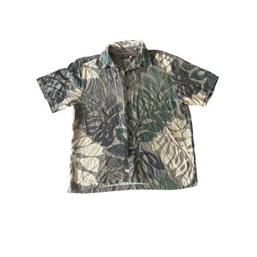 Quiksilver, Quiksilver Vintage Tropical Monstera Print Button Up XXL