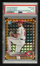 2025 Bowman Chrome Prospects Gold Geometric Refractor 33/50 Chase Burns PSA 9