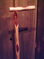 walking stick cane T handle diamond willow for a lightweight user of 165 lbs