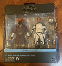 2026 Disney Parks Star Wars The Black Series Plo Koon Clone Commander Wolffe Set