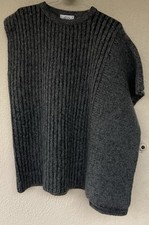 VTG 80s Falcon Italian Design Mohair Wool Sweater Ribbed Knit Oversized Thick OS