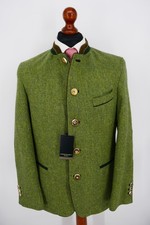 Frey Erfunden Lodenfrey Trachten Janker Gr.50 100% Schurwolle Grün NEU + Etikett