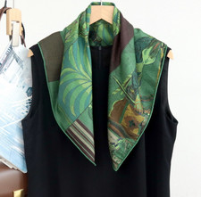 Bandana Stampa Pony 70% Cashmere 30% Seta 65X65cm Avvolgente Doppio Viso Sciarpa Collo ﻿