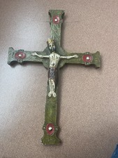Grande Croix Christ En Bois Espagnol 