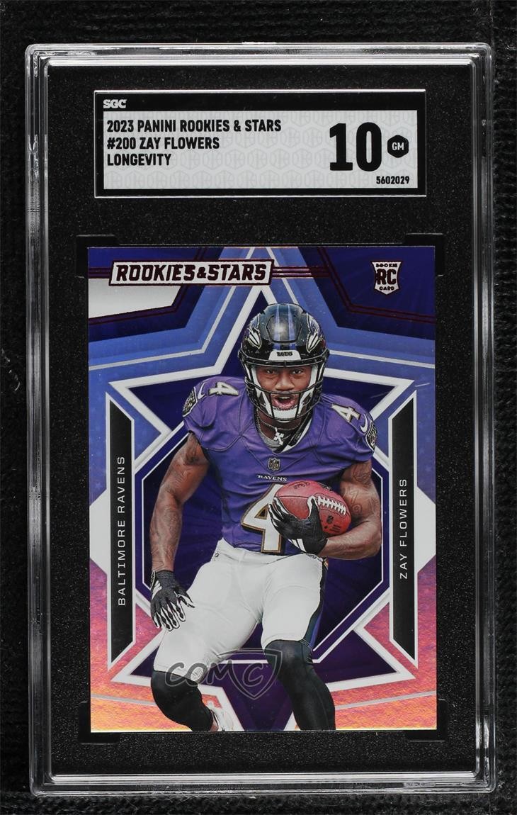 2023 Panini Rookies & Stars Longevity Zay Flowers #200 SGC 10 GEM RC 0i7l