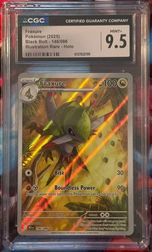 CGC 9.5 Mint+ Fraxure 2025 Pokemon 146/086  Black Bolt