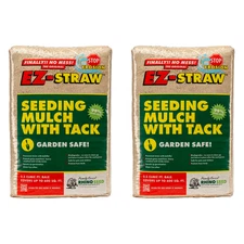 EZ-Straw Seeding Mulch w/ Tack Processed Biodegradable Straw 2.5 cu ft, 2 pack