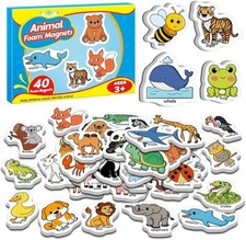 40 Animal Fridge Magnets for Toddlers,Animal Foam Small, Colorful