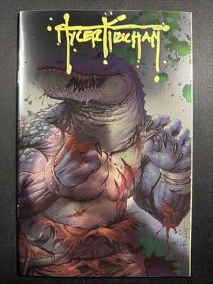 TMNT #1 SDCC 2024 Battle Damage Virgin Foil Variant Signed Tyler Kirkham NM