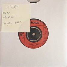 Slade Gudbuy T'Jane Vinyl Record 7" VG/VG+ 2058312 1972