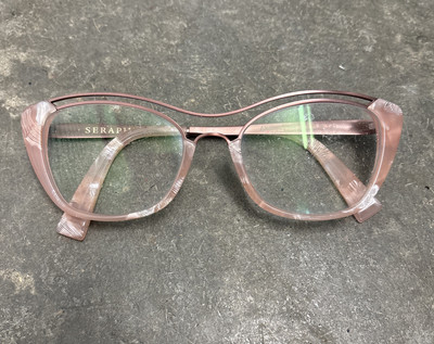 Seraphin Eyeglasses Avalon Pink Marble Cat Eye Japan 51-19-140 Handmade