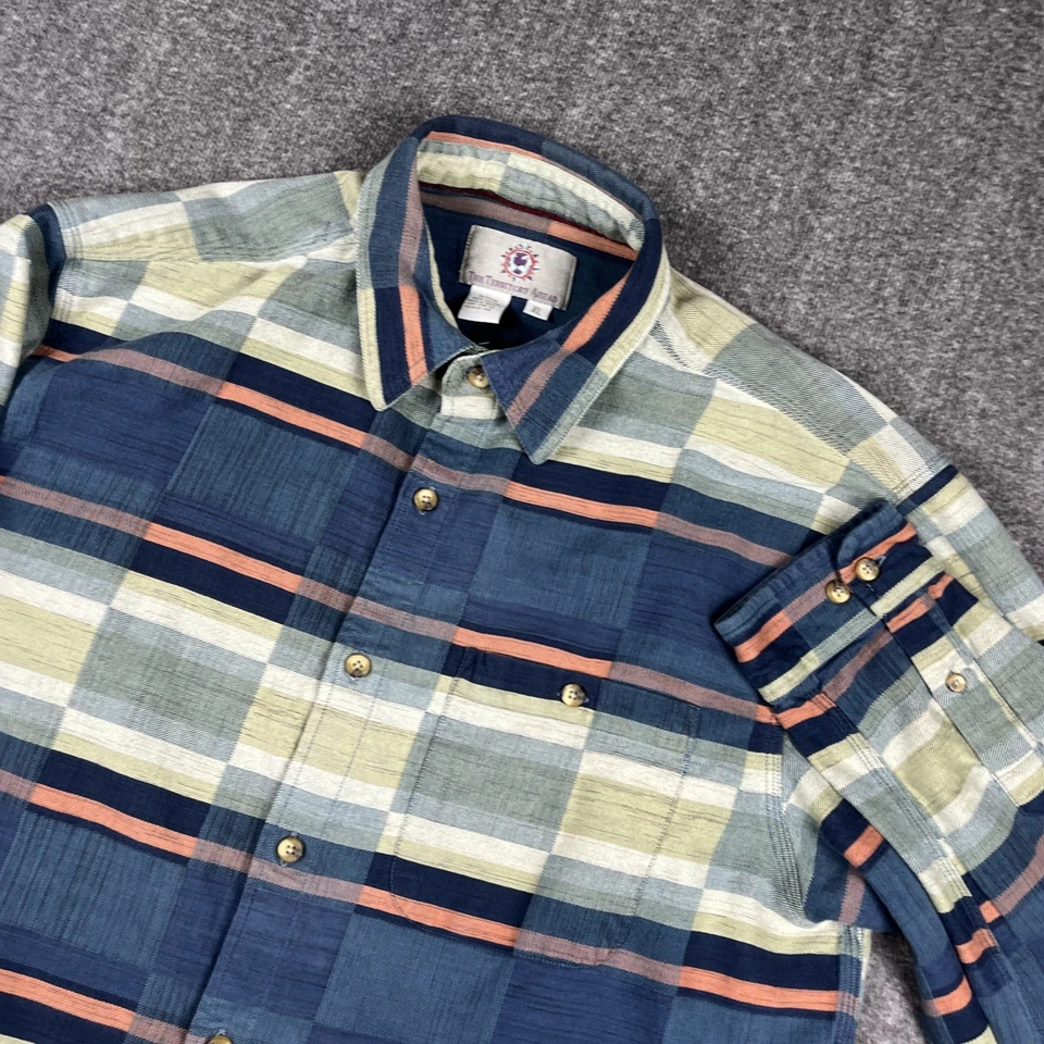 Territory Ahead Flannel Shirt Mens XL Geometric Long Sleeve Cube 90s Colorblock - Image 2 of 4