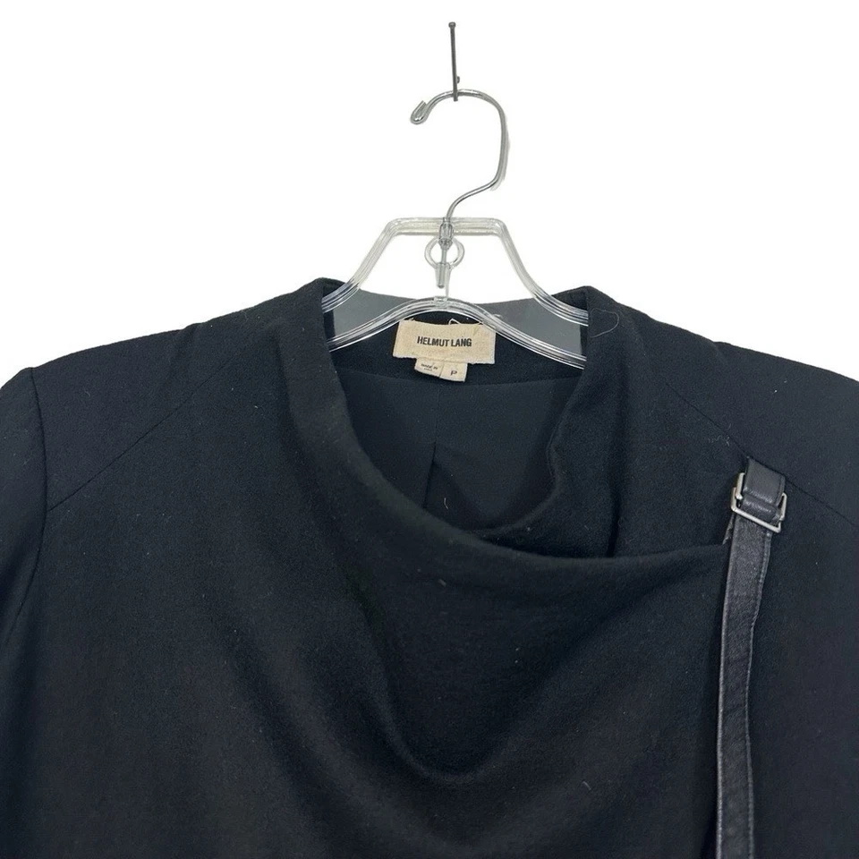 Helmut Lang Sonar Wool Cropped Moto Jacket Black Size P - Image 2 of 4