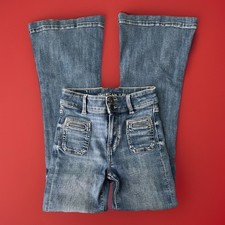American Eagle Next Level Stretch Jeans Med. Wash Flared High Waist Women  s 000