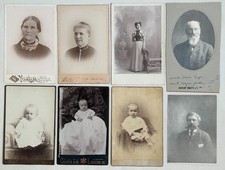 Antique CDV Cabinet Photos Women Men Baby Lot of 8