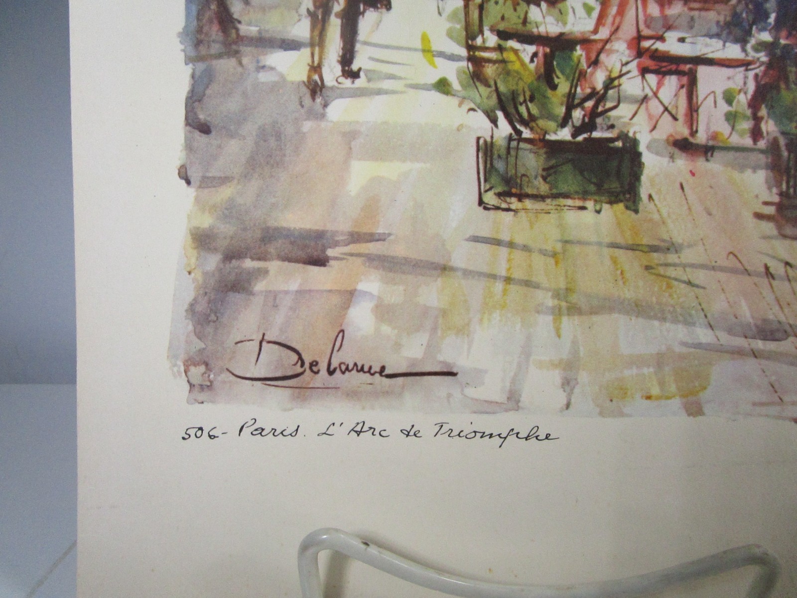 Paris Street Lucien Delarue Signed Lithograph Print Notre Dame & L'Arc 506 & 507