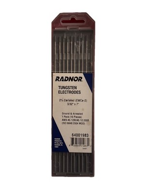 Radnor 64001907 , 3/32'' x 7'' Tungsten Electrodes , 2% Lanthanated (BLUE)(PK 10)