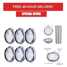 20 oz Skinny Tumbler Replacement Lids 6 Pack Spill Resistant Clear Covers