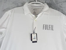 Johnnie-O Polo Shirt Mens XL White Fulfil Performance Golf Stretch Casual New