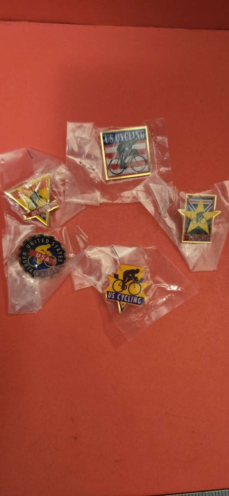 Set Of 5 US Cycling/Mountain Biking Atlanta 96 Pins