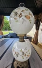 Vintage Gone with the Wind Style Milk Hurricane Lamp, Dual Light  26"