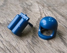 Lego Classic Space Astronaut Dark Blue Helmet & Oxygen Gas Tank Airtank Genuine